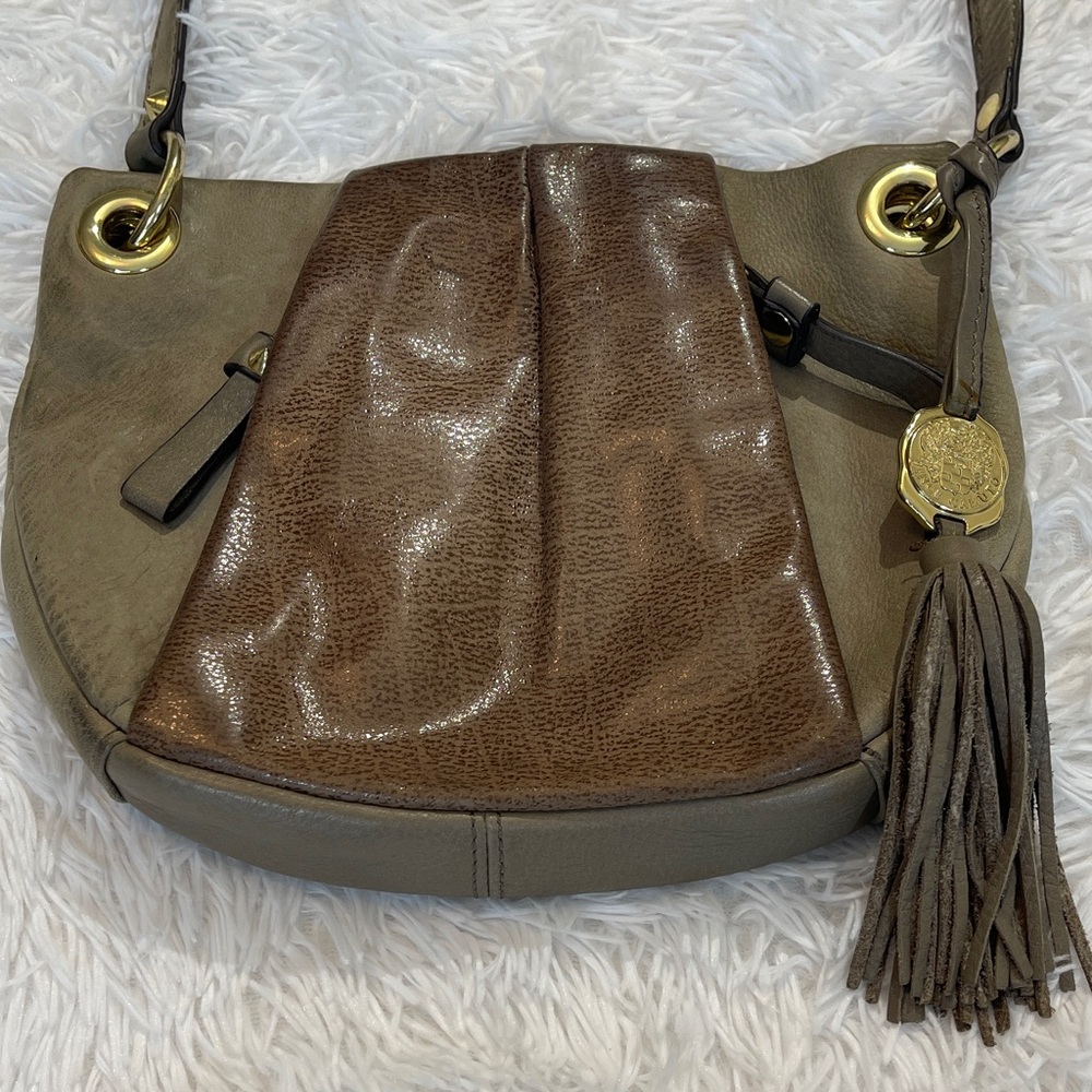 VINCE CAMUTO Brown Leather Shoulder Bag